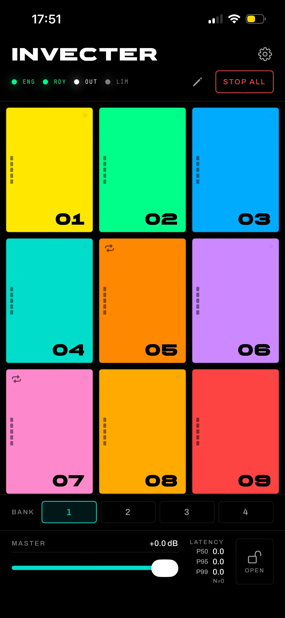 Invecter Pads grid screen